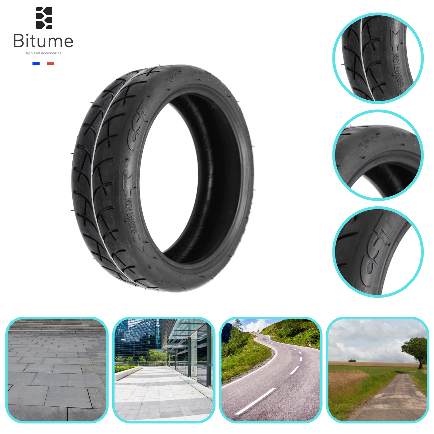 pneu plein pneu gonflable trottinette électrique