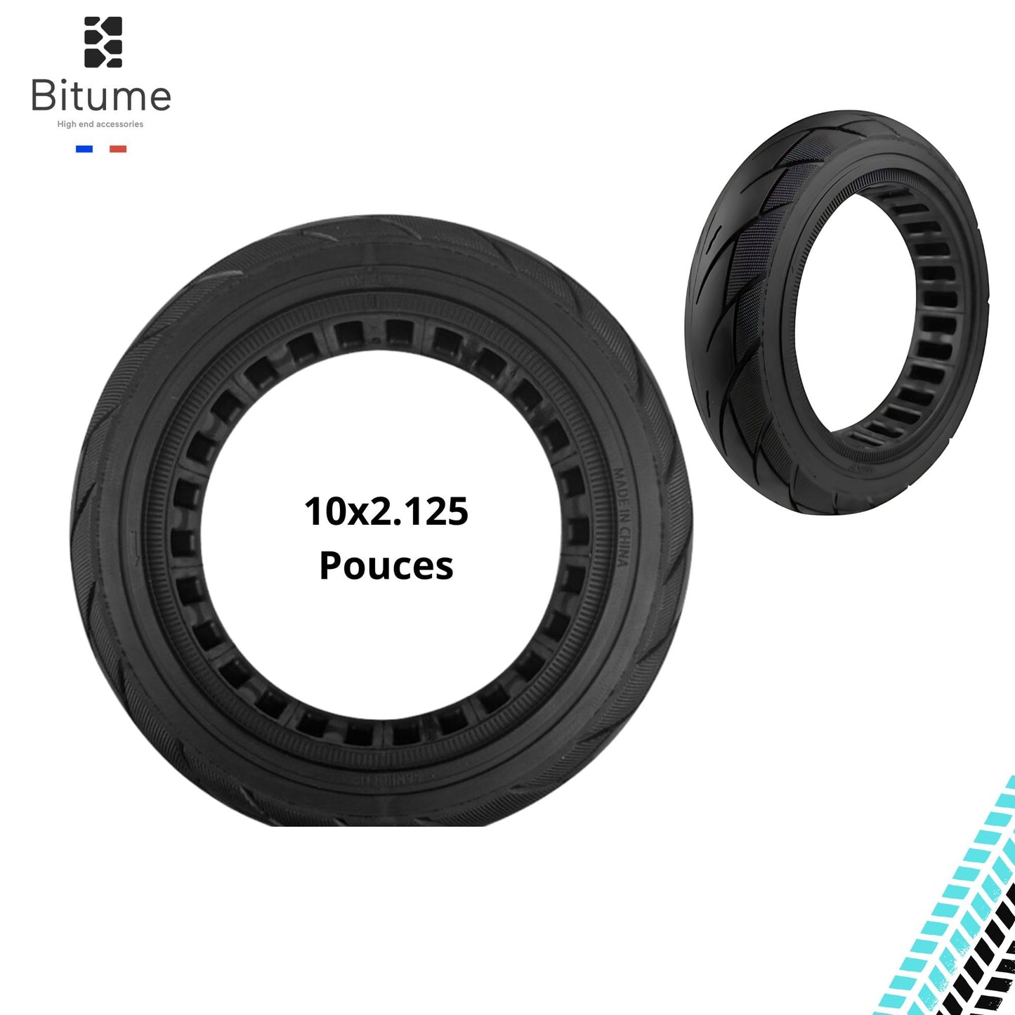 Pneu Plein 10x2,125 pouces Ninebot F, Xiaomi Mi4