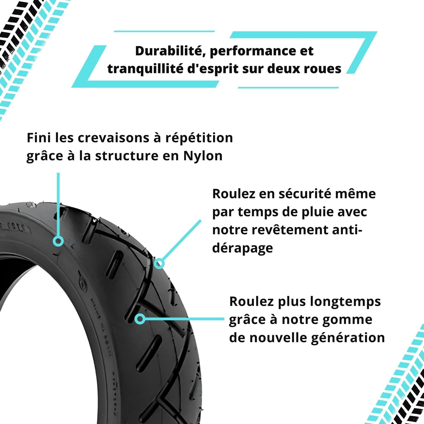 Pneus Tubeless 10x 250x64 pouces Xiaomi 4 Ultra, Navee S65