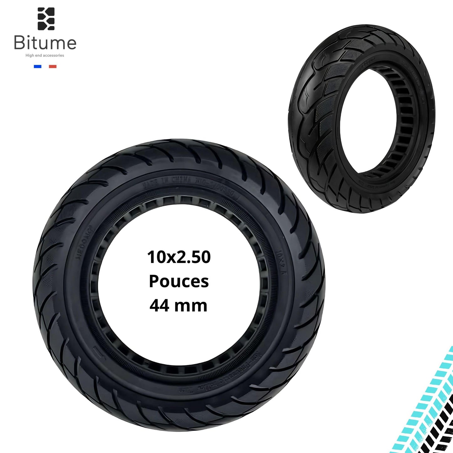Pneu Plein 10x2.50 pouces Xiaomi, Ducati, Lexgo, Vivobike S2