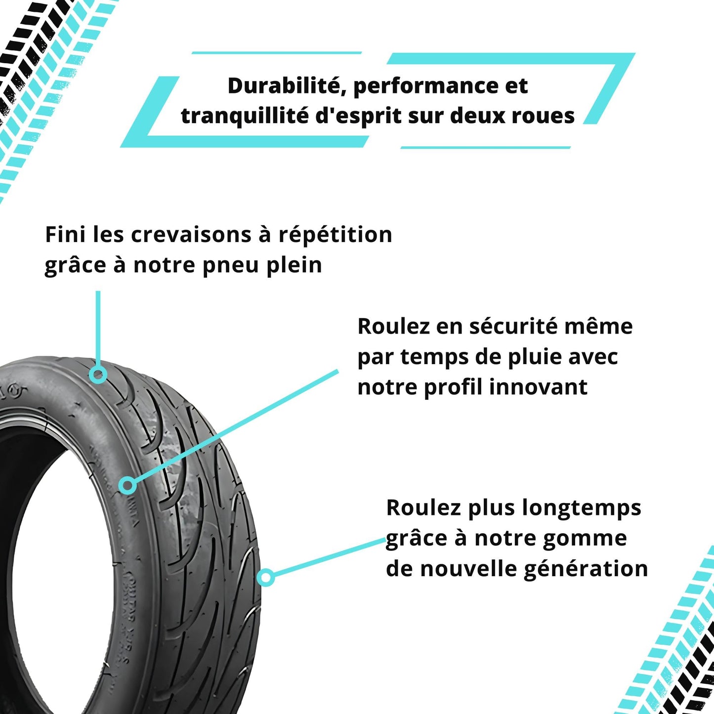 Pneu Plein Semi Offroad 10x70/65-6.5 Pouces Voltek V6/Moovway Bw