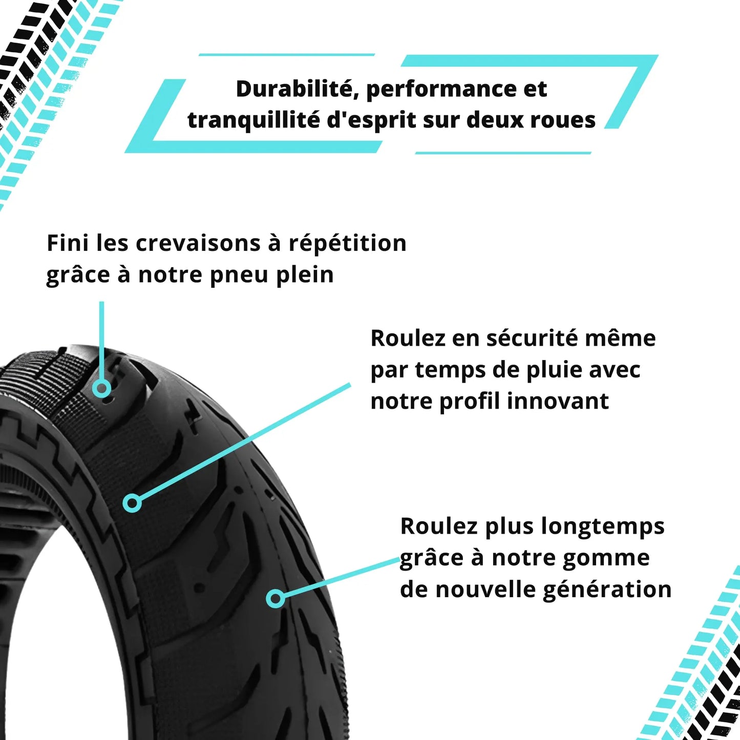 pneu plein pneu gonflable trottinette électrique