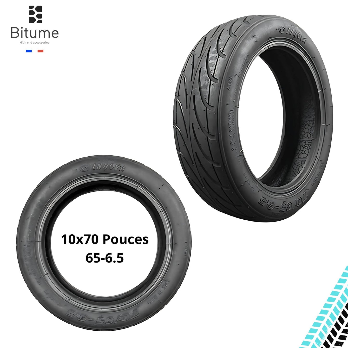 Pneu Plein Semi Offroad 10x70/65-6.5 Pouces Voltek V6/Moovway Bw