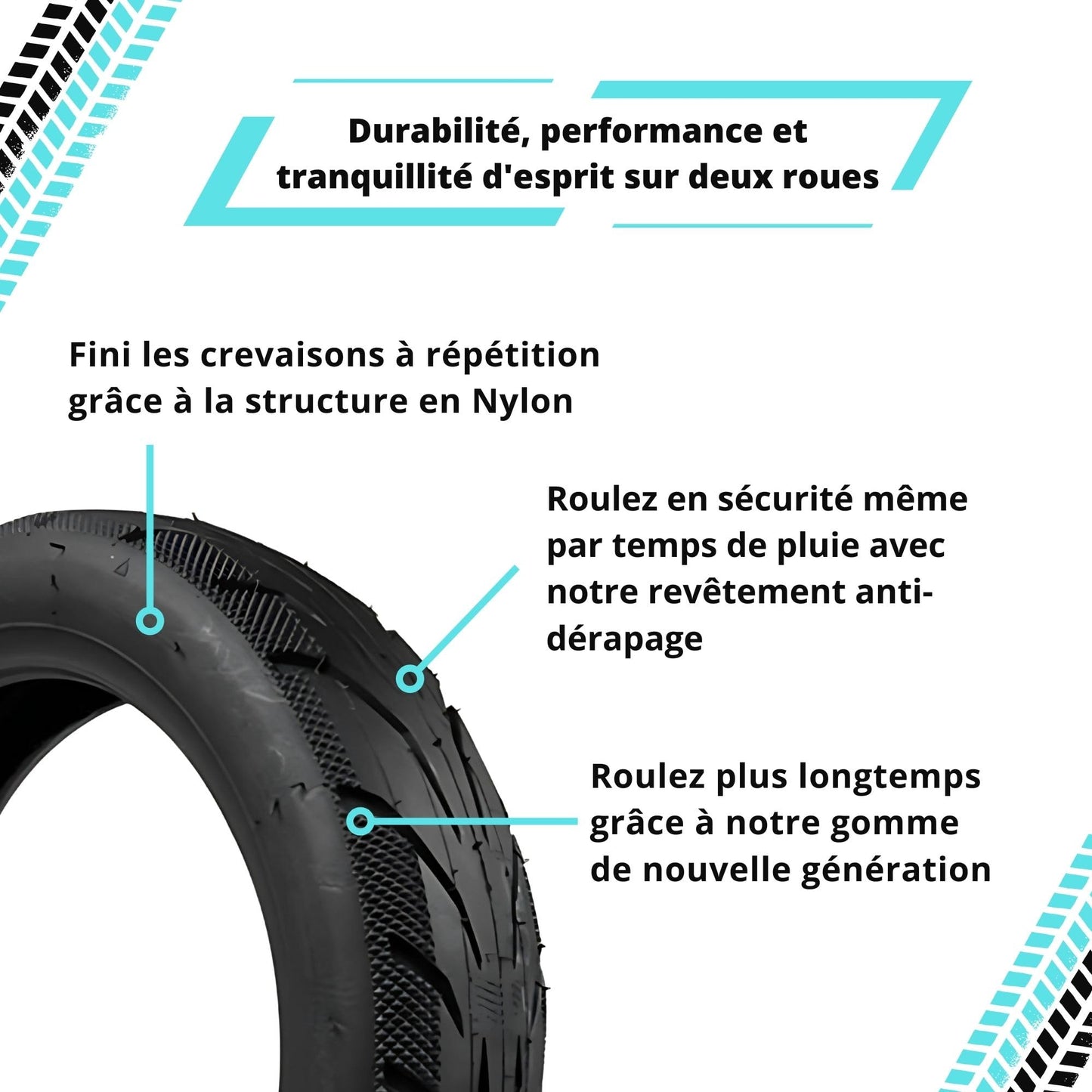 Pneu Tubeless Avec Gel Anti-Crevaison 10x 60/70-7 Xiaomi Mi4 Pro, Xiaomi Pro 4