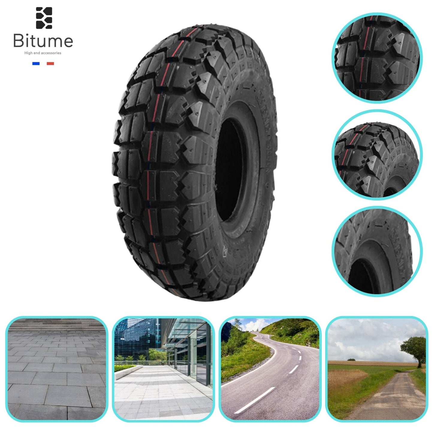 Pneus Renforcé 10x4.10/3.50-4 Diables de Transport et Remorques de Jardin