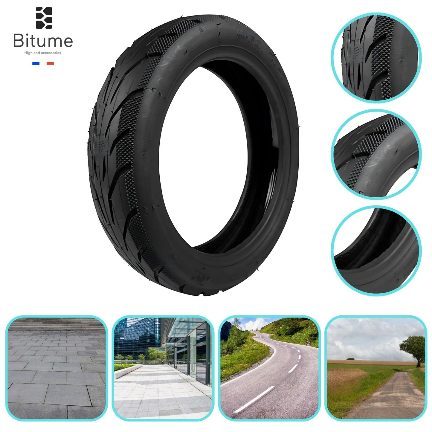 Pneu Tubeless Avec Gel Anti-Crevaison 10x 60/70-7 Xiaomi Mi4 Pro, Xiaomi Pro 4