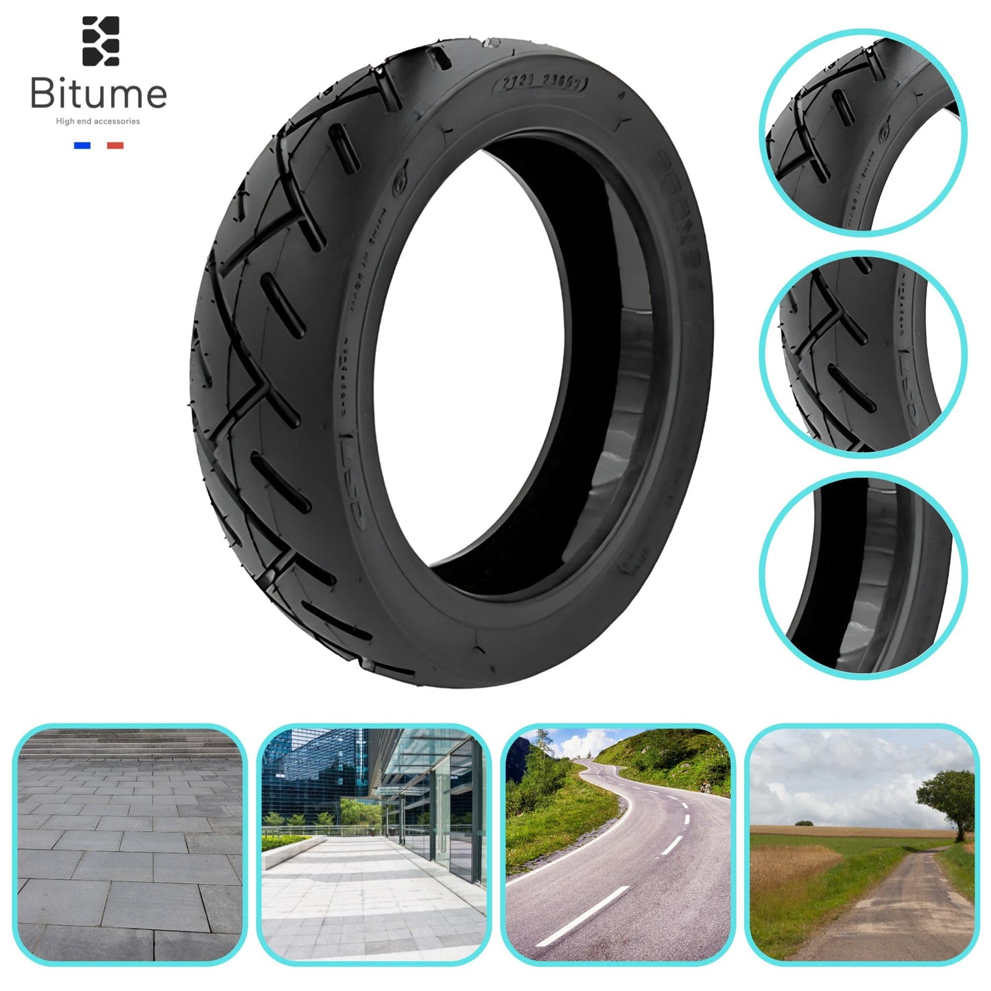 Pneus Tubeless 10x 250x64 pouces Xiaomi 4 Ultra, Navee S65