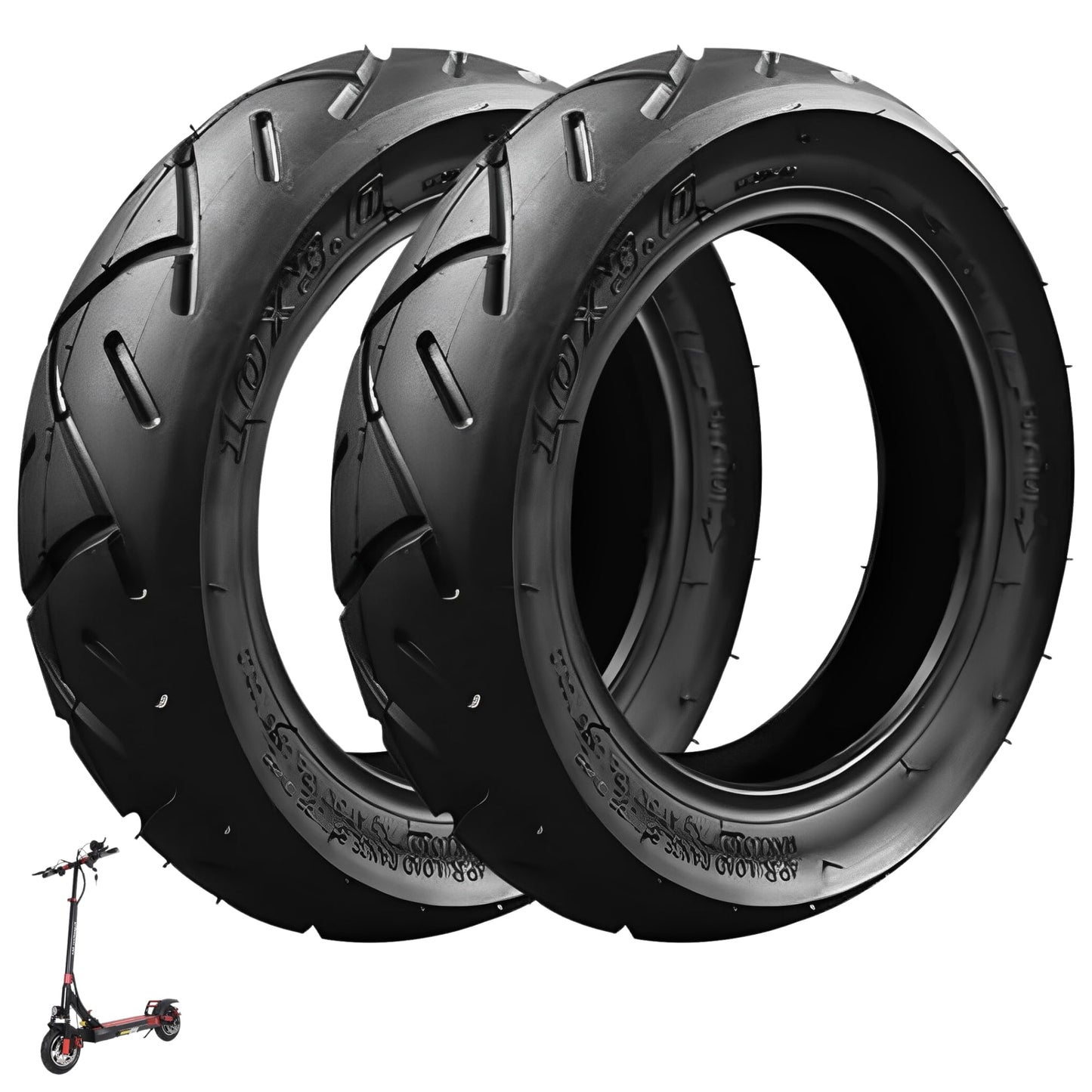 2x Pneus 10x3 Pouces Trottinette Électrique Voltek V8 KugooM4
