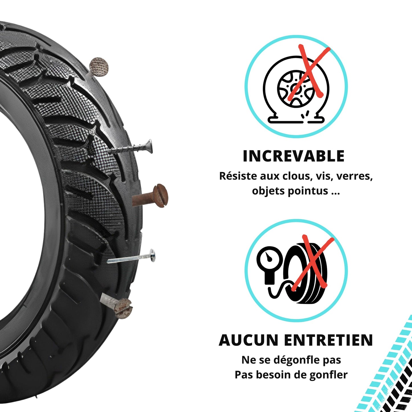 pneu plein pneu gonflable trottinette électrique