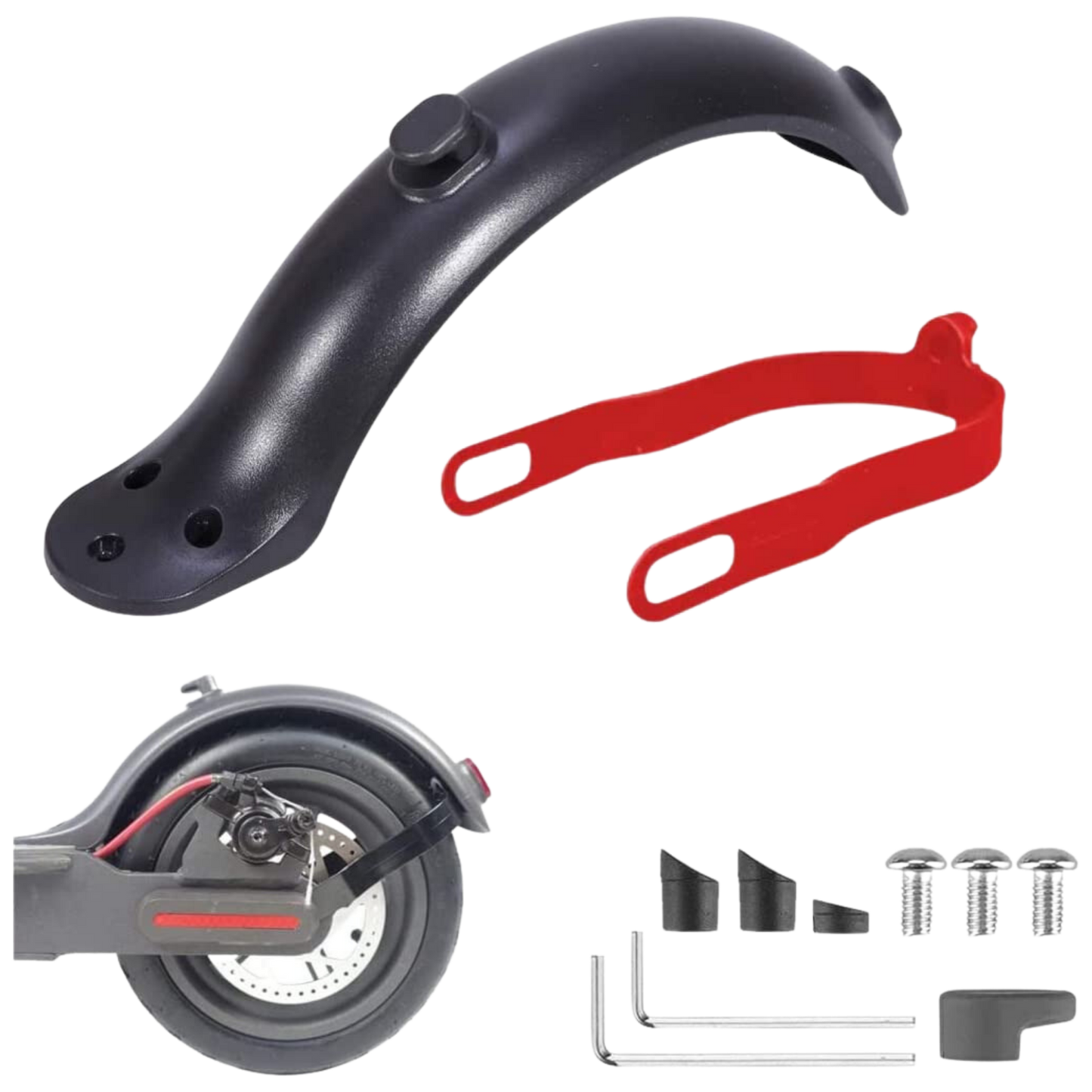 Garde Boue arrière avec kit Renfort Xiaomi M365, M365 Pro