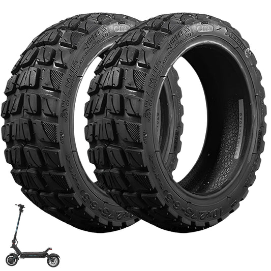 BITUME | 2x Pneus Tubeless Semi Offroad pour Trottinette Électrique Speedway 5, Dualtron 3, E-Cross | 2x Pneus 10x2.75-6.5 Pouces pour Trottinette Électrique | Anti Dérapant