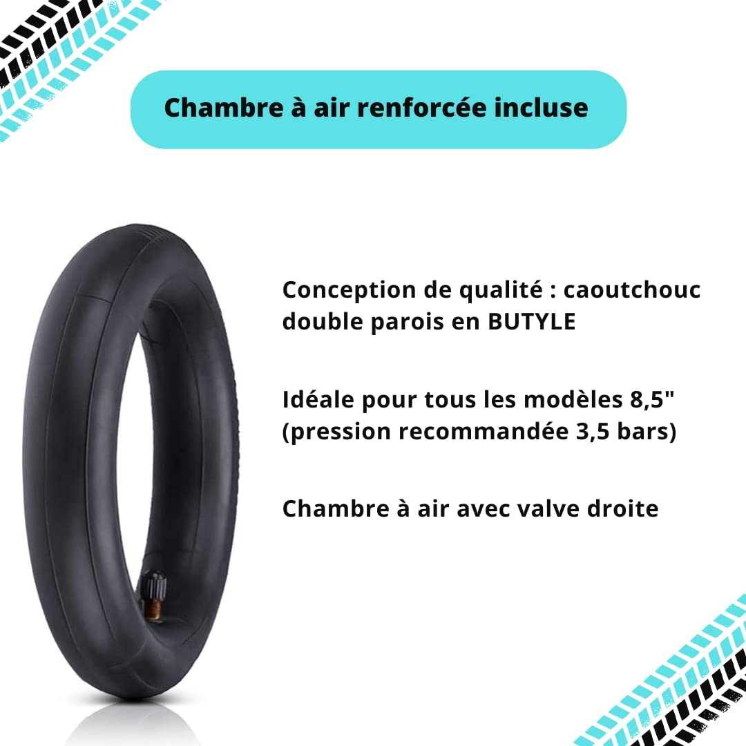 Kit Pneu Renforcé 8,5 pouces + Chambre à Air Xiaomi