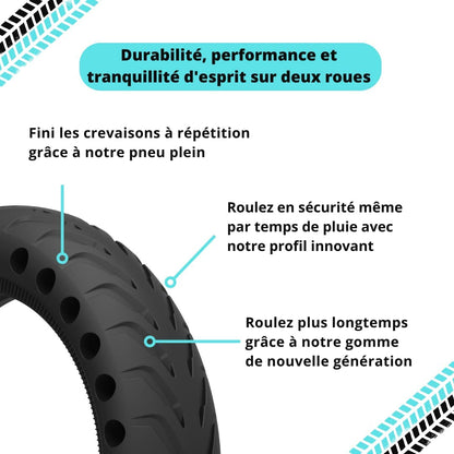 Pneu trottinette électrique Kit 2x Pneus Pleins 8,5 pouces Xiaomi