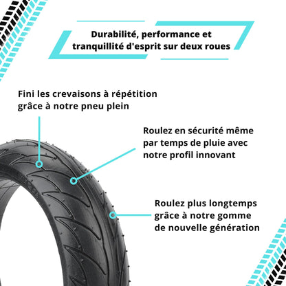 2x Pneus Pleins 8 pouces Ninebot Es1/2/3/4