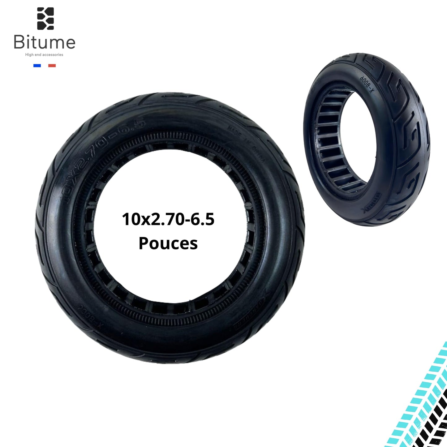 Pneu Plein 10x2.70-6.5 pouces (55mm) Urbanglide E-Cross & Urbanglide E-Cross Pro