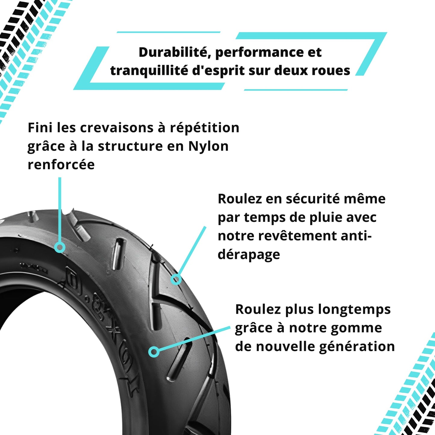 Pneu Renforcé 10x3 pouces Voltek V8 KugooM4